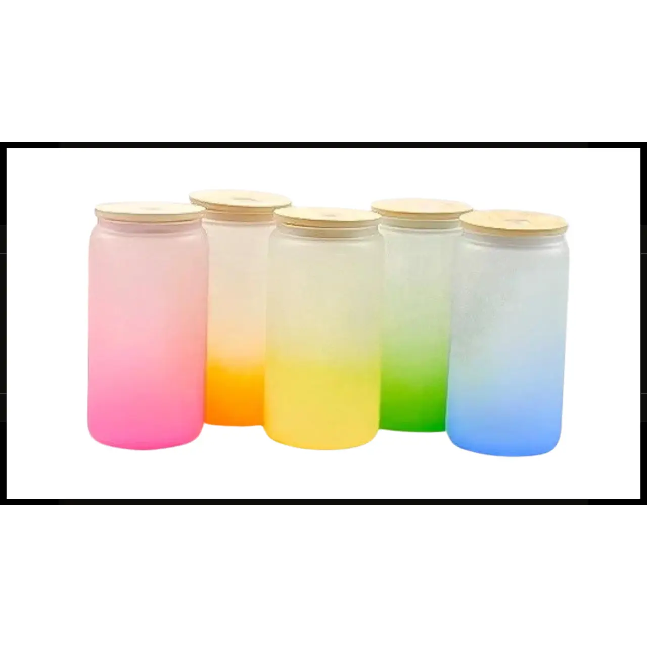 16oz Color Ombré Frosted Glass