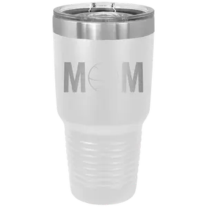 Mom Basketball 30 oz Tumbler | White