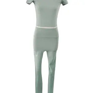 Short Sleeve Fitted Teal Set