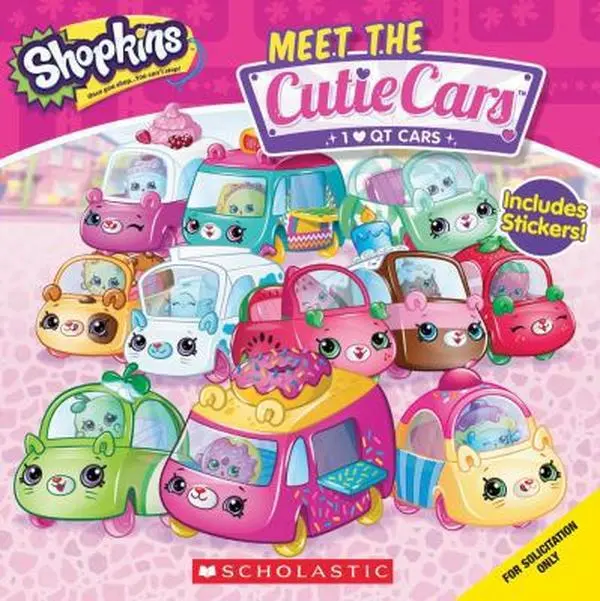 Used Shopkins Collectible Book - Meet the Cutie Cars (8x8 Paperback, English) - Fun Facts, Flashy Foil Stickers for School & Educational Supplies, 0.2 Pounds