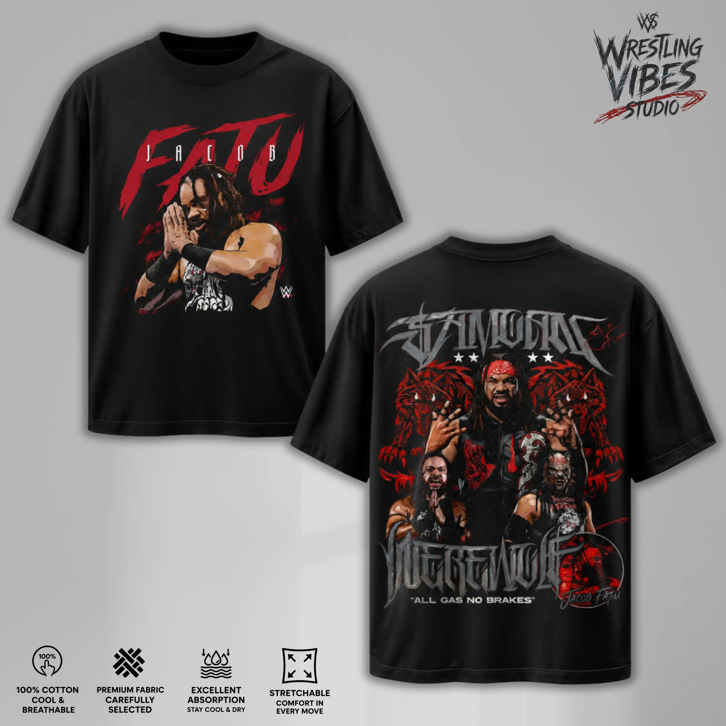 WWE Jacob Fatu Bloodline T-Shirt Vintage Oversized Graphic Champion Tee – Y2K Premium Cotton Top Trendy Streetwear Unisex Wrestling Fan Gift