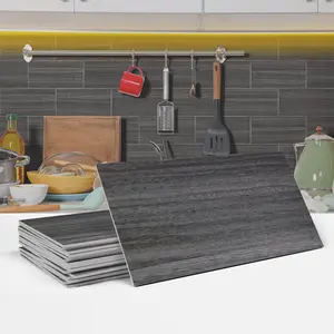 Wood Grain Pattern Self-adhesive Wall Sticker, 3D Waterproof DIY Wall Decal, Wall Decor Sticker for Home Kitchen Bathroom