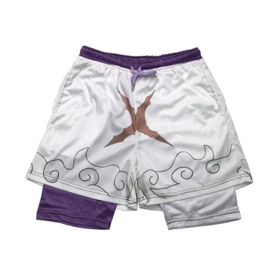 Luffy Anime 2-in-1 Graphic Gym Shorts,Menswear Men's Shorts,Quick Dry, Drawstring, Lined Fitness Shorts, Gift for Anime Fans
