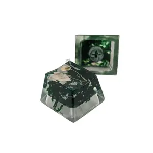 Real Moss and Baby's breath flower keycaps, Keyboard Keycaps, Custom PC Keycaps, Cottagecore Gaming