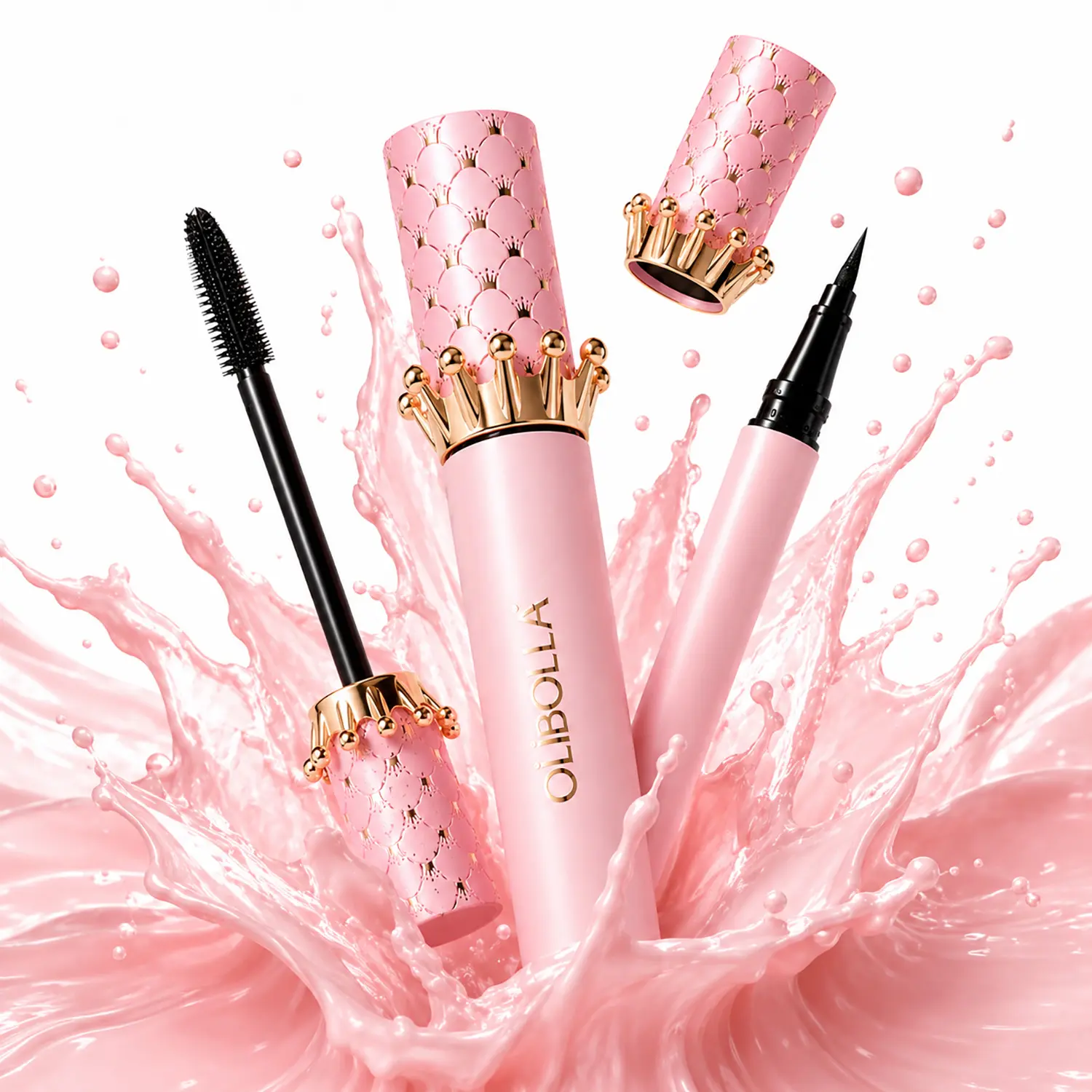 2-Piece Lash & Liner Eye Makeup Duo - Long-Lasting Waterproof Liquid Eyeliner & Volumizing Smudge-Proof Mascara - Easy 2-Step Instant Eye Opener Set
