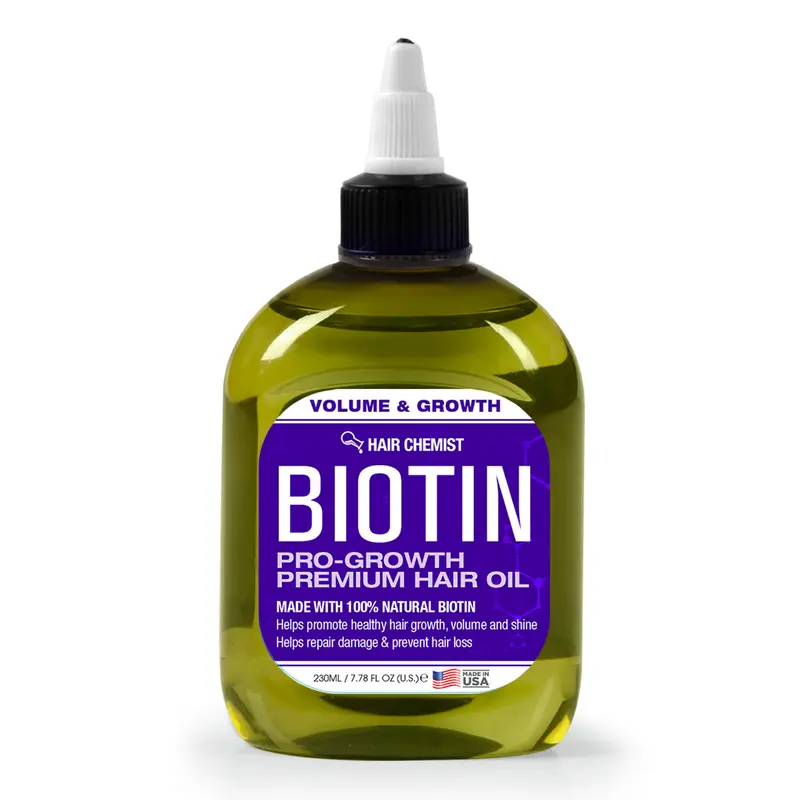 Hair Chemist Biotin Pro-Growth Premium Hair Oil 7.1 oz Supports Natural Hair Growth Improves Density Thickness & Shine Made in USA