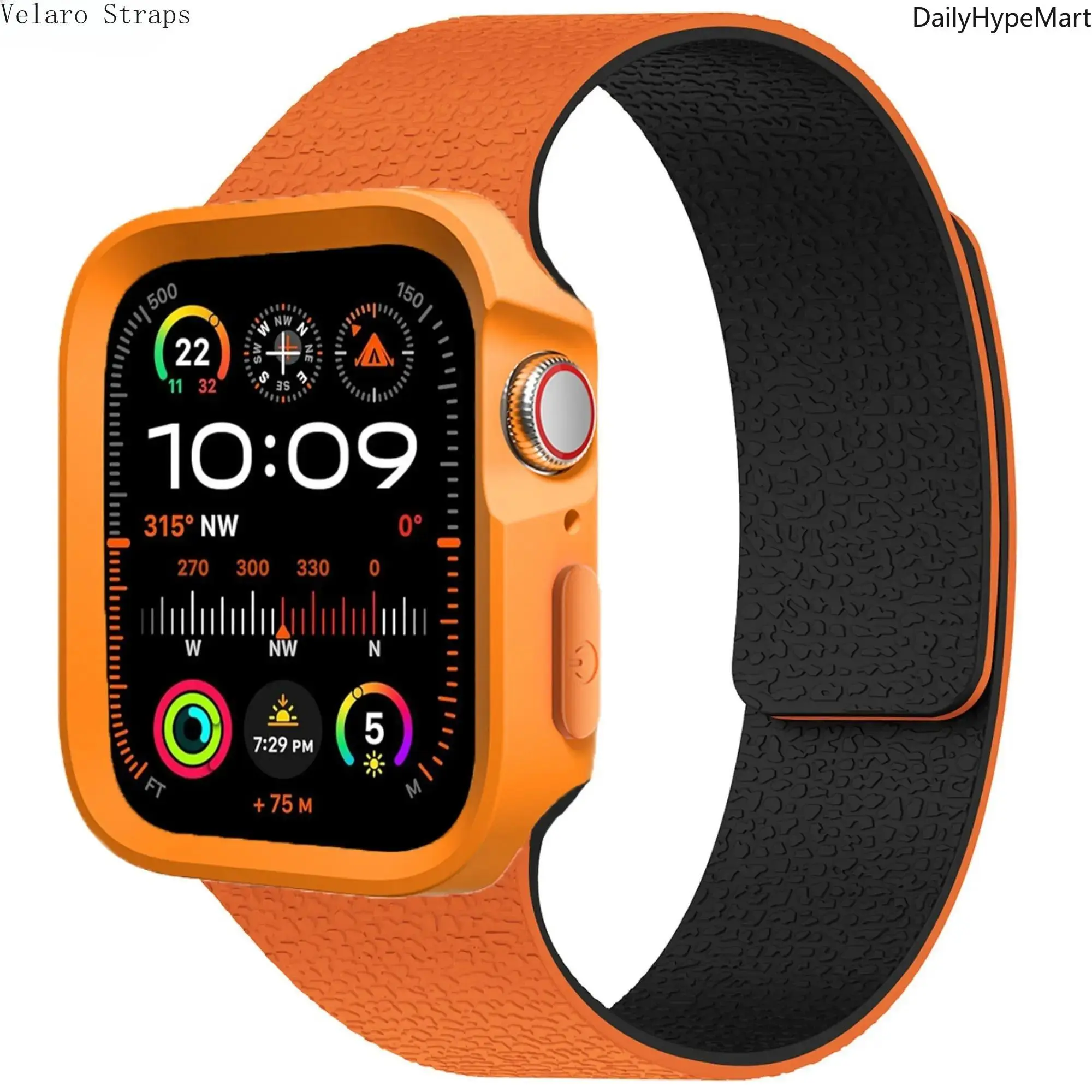 Ultra-Thin Magnetic Watch Band and Case Set for Men Women, Soft Durable 2-in-1 Accessories with Shockproof Protection for 40mm-49mm Digital Smartwatch, Wearable, Protective, Everyday, Peppy, Smart Watch