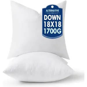 18x18 Pillow Inserts,Down Alternative Pack of 2 Decorative Throw Pillows for Sofa Couch Bed, Soft Bed Sleeping Form