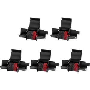 5 Packs IR40T Calculator Ink Roller Printer Ribbon IR-40T CP13 MP-12D PR-42 IR-40T, Black & Red Compatible with Casio HR-100TM HR-150TM HR-170RC,  EL-1750V EL-1801V