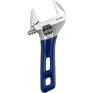 Stubby Adjustable Wrench with Wide Opening,Mini Adjustable Wrench Spanner with Short Handle, Chrome Vanadium Steel Forged - 4 inch