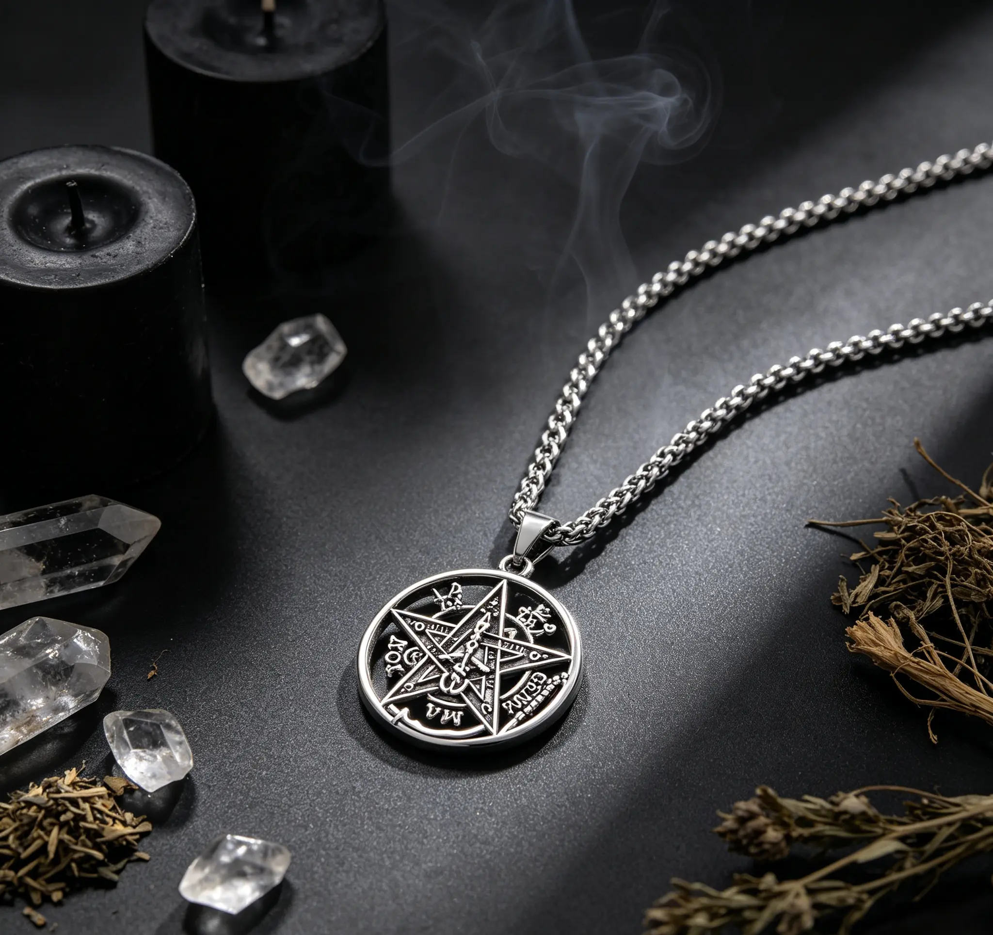 Witch Necklace Pentagram Pendant Gothic Witch Jewelry Wiccan Necklace Mystic Pentacle Charm Necklace Spiritual Energy Jewelry Alternative Gothic Accessories