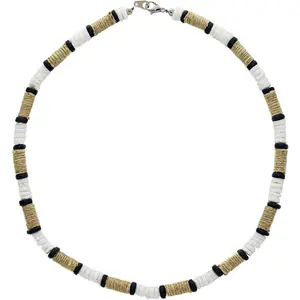 White Puka Shell Necklace for Men, Seashell Necklaces with Clam Chip Beads for Women, Beach Pooka VSCO Choker, Hawaiian Heishi Puca Surfer Chokers, Beachy Pooka Beaded Summer Necklace