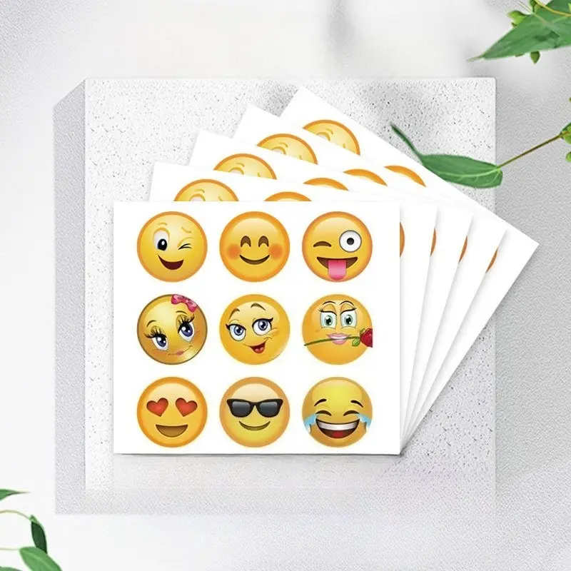 20 Sheets, 180 Pieces Funny Smiley Face Stickers, Suitable for Scrapbooks, School Praise Rewards, Daily Mood Expression and Journal DIY