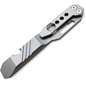 Titanium Pry Bar Outdoor Prybar EDC Wrench Bottle Opener Multi-function tool with Pocket Clip