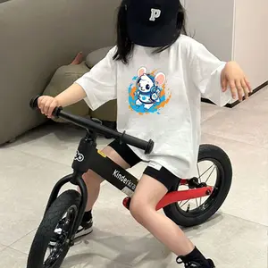 A new summer style of pure cotton short-sleeved cartoon and anime trendy T-shirt for boys, a casual round-neck top for children
