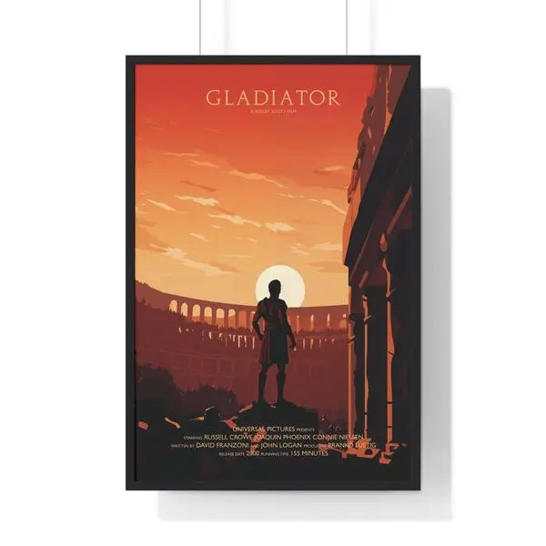 Vintage Gladiator Movie Poster Minimalist Cult Movies Wall Art Print