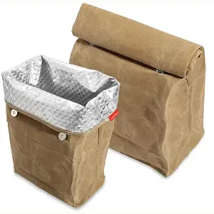 Reusable Aluminum Foil Insulated Lunch Bag, Bento Style with Durable Canvas Exterior, Perfect for Camping & Outdoor Use, Camping Essentials, Insulated Cooler Bag, Thermal Insulated