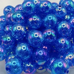 Ombre Shiny Crackle 16mm Acrylic Beads Set of 5