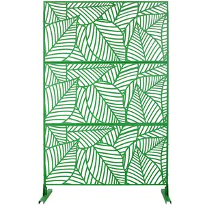 Hardware Outdoor & Indoor Privacy Screen Metal Privacy Screen 76" H×48" W, Freestanding Decorative Privacy Screen for Deck Balcony Patio, Privacy Fence Panels for Outside Lawn Garden PS111 GREEN COLOR, LIGHT