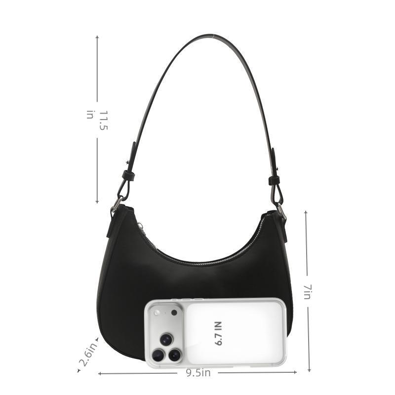 Shoulder Bag for Women, Hobo Handbags Trendy Y2K Purses Patent Leather Clutch Bag Cute Bow Purse  crescent  bag brown  purse