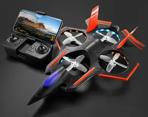 BEZGAR RC Jet With Camera, RC Airplane For Kids Ages 8–13, RC Stunt Fighter Jet Toy for Kids with 360° Flips & LED Lights, Easy To Fly with LED Lights, Vertical Takeoff and Landing