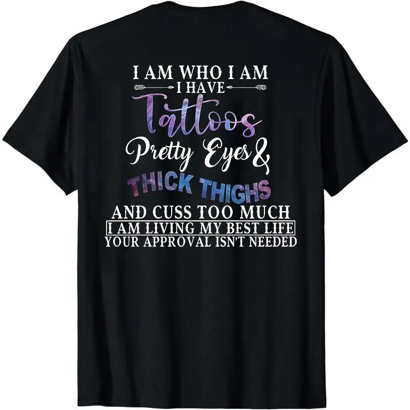 Women's Letter Print Tshirt, Casual 'I'm Who I Am' Lightweight Shortsleeve Soft Top for All Seasons Wear, Casual Tees
