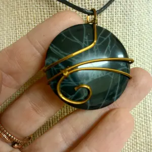 Black Lined Jasper - Thin Round Cut Cab, Perfect for Choker Length or Short Corded Necklace, Unique Patterns