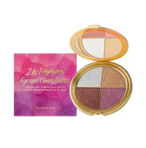 2-in-1 Eye & Cheek Palette – Multi-Purpose Shimmer Eyeshadow, Blush & Highlighter, Soft Glam All-in-One