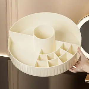 Elegant Rotating Makeup Organizer Tray, Makeup Organizer Box, Beauty Organizer, Multi-Layer Storage for Lipsticks Eyeshadows Brushes, Stylish Desktop Organization Tool, Makeup Brush Holder