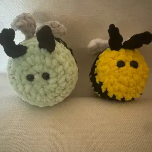 Handmade bee or zom-bee crochet plush toy