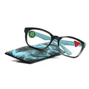 Coral, (Premium) Reading Glasses, High End Readers +1.25 to +3. Magnifying Glasses (Blue) Rectangular style. Optical Frame. NY Fifth Avenue. Unisex Lightweight