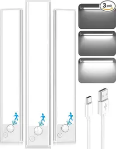 Under Cabinet Lights, LED Rechargeable Battery Operated Motion Sensor Lights Indoor, 6500K Cool White Magnetic Dimmable Closet Lights, 1500mAh Wireless Under Counter Night Lights for Kitchen Stair Hallway Wardrobe Home