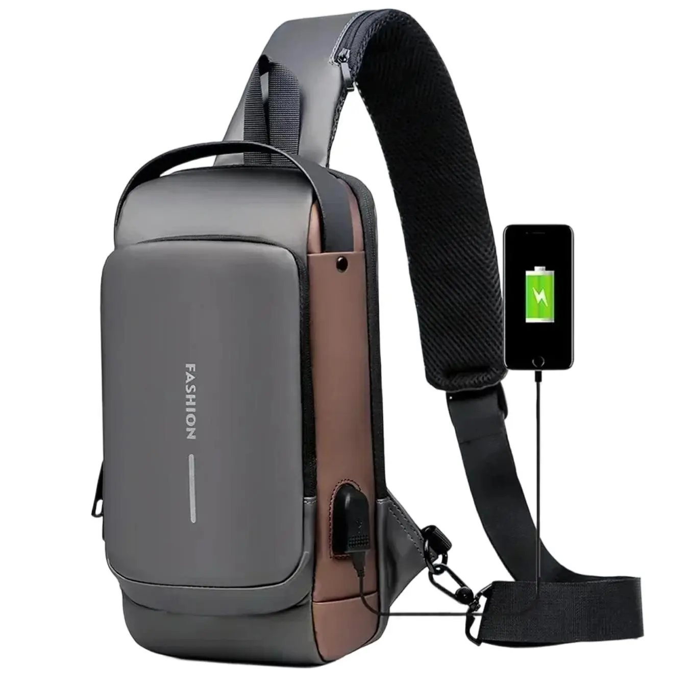 New Outings in Spring and Summer Fashion Motorcycle Bike Sling Bags Waterproof Chest Bags Running Chest Bag Shoulder Crossbody Bag with USB Charging Port Lock Anti Theft Moto Bag for Men,Gift for Men,Daily Use Versatile Bag