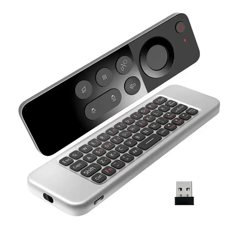 Wireless Air Mouse Remote Control, with VoiceControl, Gesture Control, Keyboard, Infrared, andLearning Functions