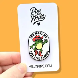 ‘You Make Me Feel Like Dancing’ Frog Enamel Pin - Cowboy Frog Pin
