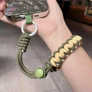 Braided Paracord Phone Wrist Strap, Adjustable Anti-Lost Lanyard for Keys & Bags