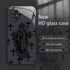 Suitable for [Galaxy A71 5g] New high-end Virgin Mary image glass mobile phone case New business simple explosion-proof glass mobile phone case Affordable environmentally friendly anti-fall and anti-fingerprint 995