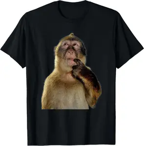 [100% Cotton]Thinking Monkey Meme T-Shirt