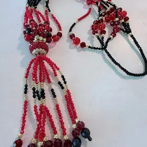 Elegant Collar of Elegua with Red and Black Beads Decorative Accessory