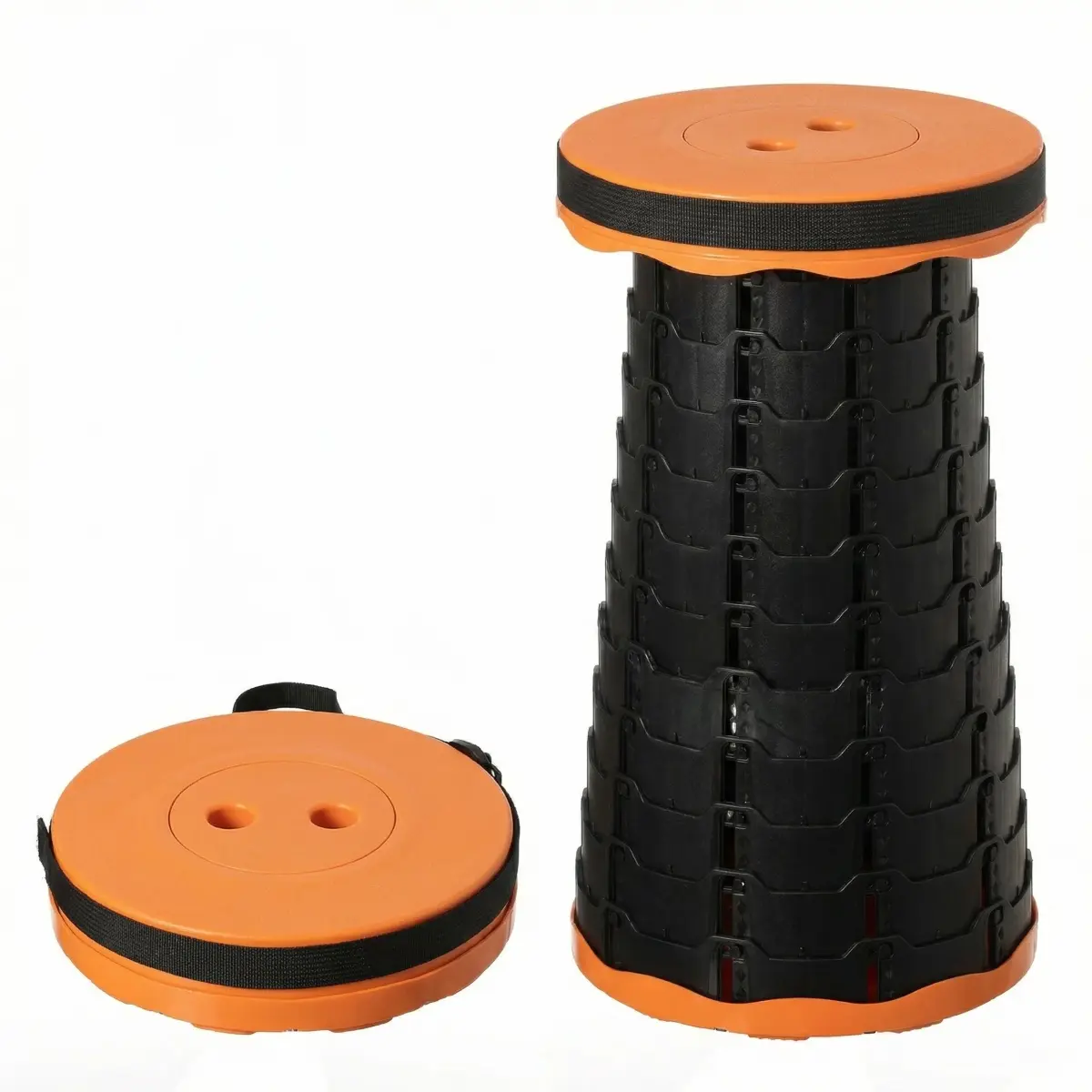 Gardenised Collapsible Stool, Modern Telescopic & Portable Design, High-Capacity & Extendable with Adjustable Height up to 18 in for Camping & Fishing, Height Adjust
