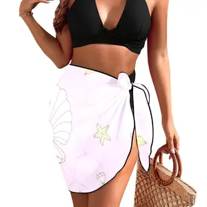 Mermaid Tail Skin Seashell Starfish Pink Beach Sarong Wrap（QUE）