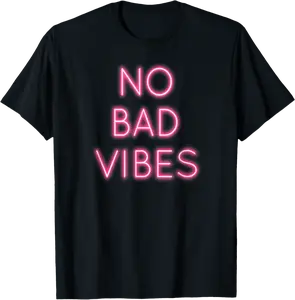 No Bad Vibes Tank Good Positive Vibes T-Shirt - Sabrinasmitl Shop 54B0DD45ML9T