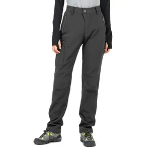 Women’s fleece-lined warm softshell pants, outdoor skiing pants, winter hiking pants, insulated thermal leggings, athletic bottoms