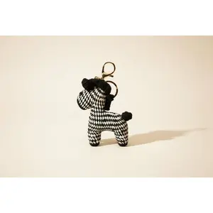 Handmade Crochet Zebra Bag Charm & Keychain