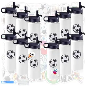 12 pcs 32 oz reusable stainless steel cups, indoor soccer cups for iced coffee, hot and cold beverages and juices, perfect for soccer games, graduation events and daily hydration must-haves, perfect gift for mother's day, graduation season