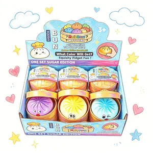 12-Piece Mystery Baozi Stress Relief Toy Set, Surprising Squeeze Dumpling Clip Steamer Toy, Kids and Adults Stress Relief Toys
