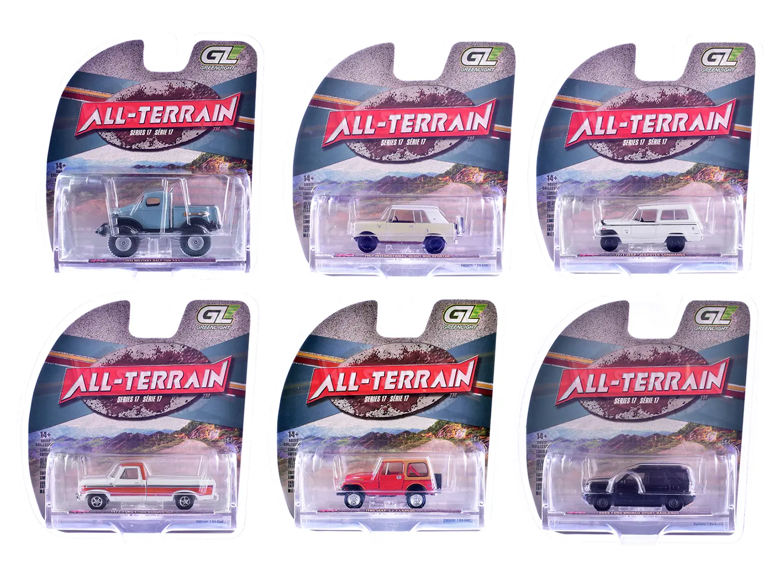 "All Terrain" Series 17, Set of 6 pieces 1/64 Diecast Model Cars by Greenlight
