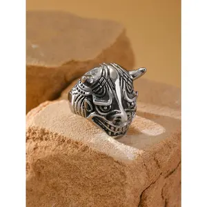 Vintage Punk Oni Beast Head Ring for Men