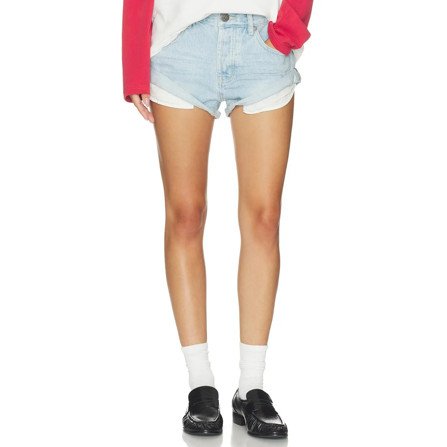 One Teaspoon Bandits Low Waist Denim Short in Cosmic Blue