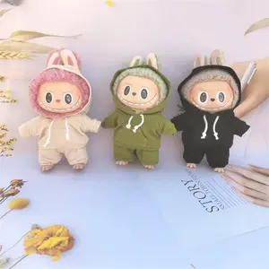Pure Color Doll Sweatshirt Set for Labubu Dolls, Soft Polyester Fabric, Cute Play & Display Accessories, Fashion Doll Clothes Gift Collection, Doll Clothing Set, Doll Clothes Outfit